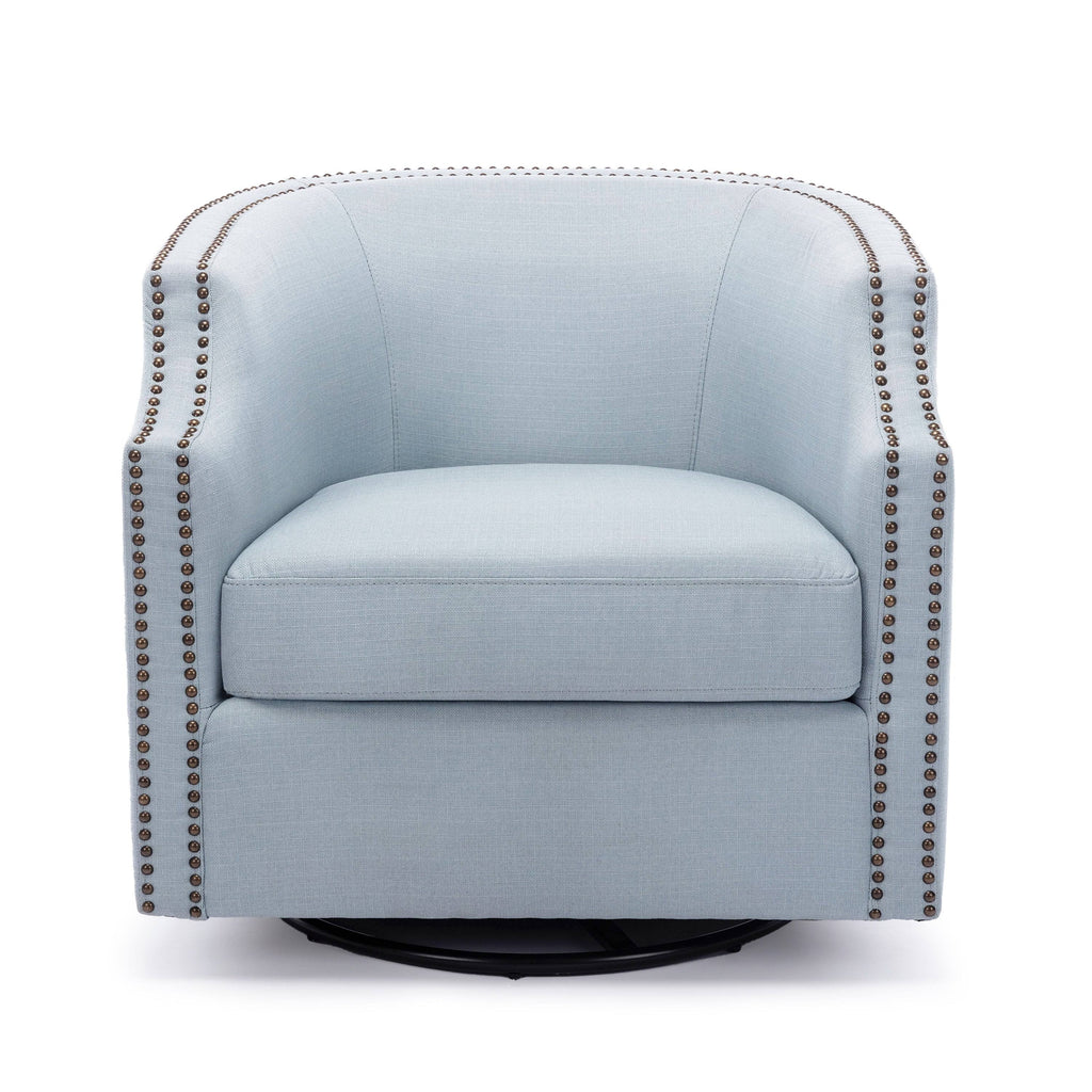 Sky Blue Swivel Barrel Chair H77029