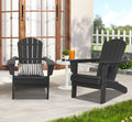 Black Set of 2 Plastic Resin Adirondack Chairs N796