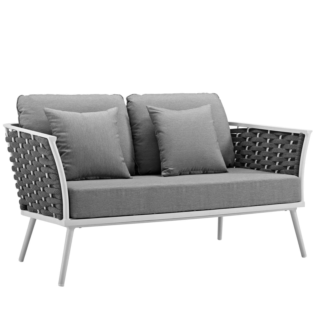 White Gray 6 Piece Outdoor Aluminum Sectional Sofa Set X962193