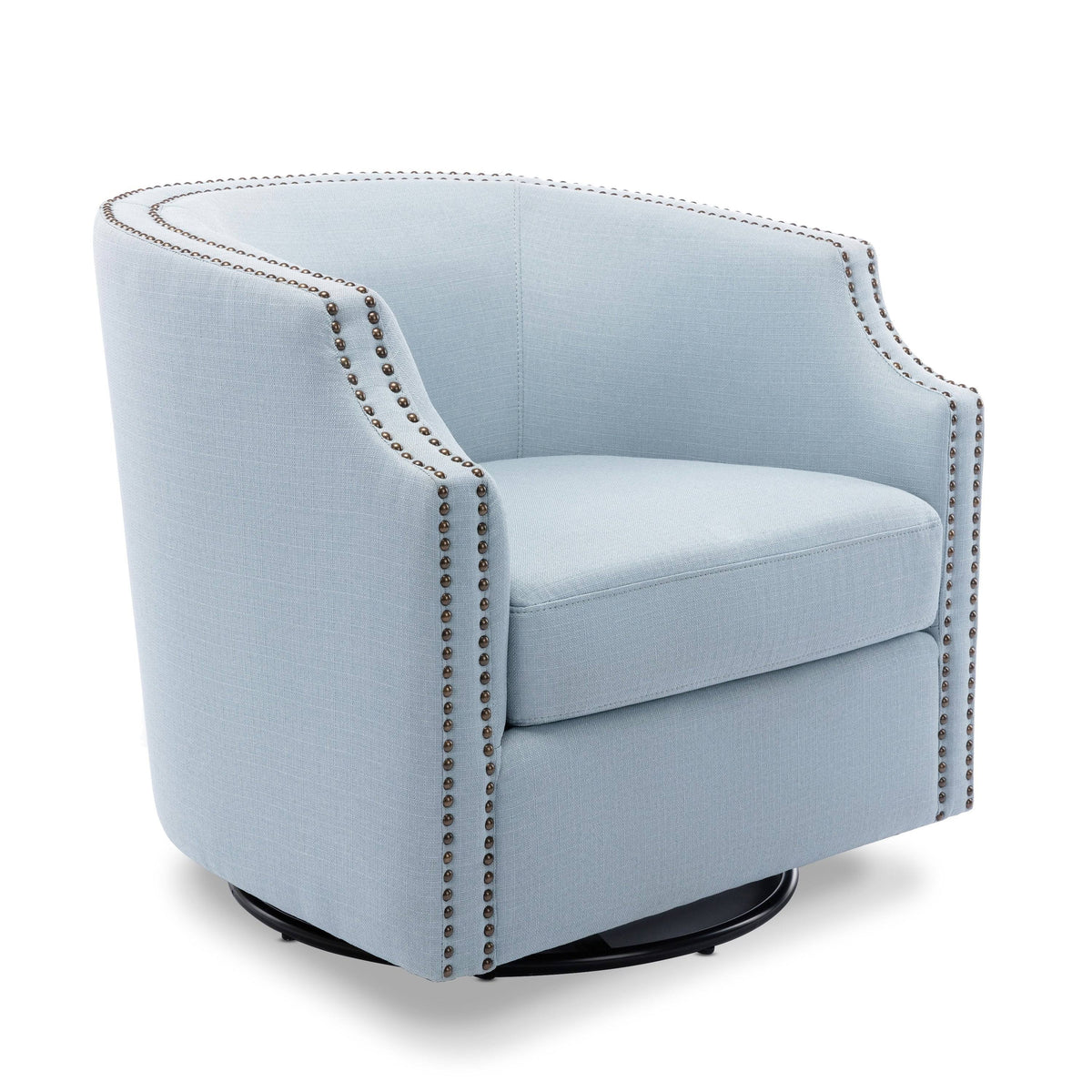 Sky Blue Swivel Barrel Chair H77029
