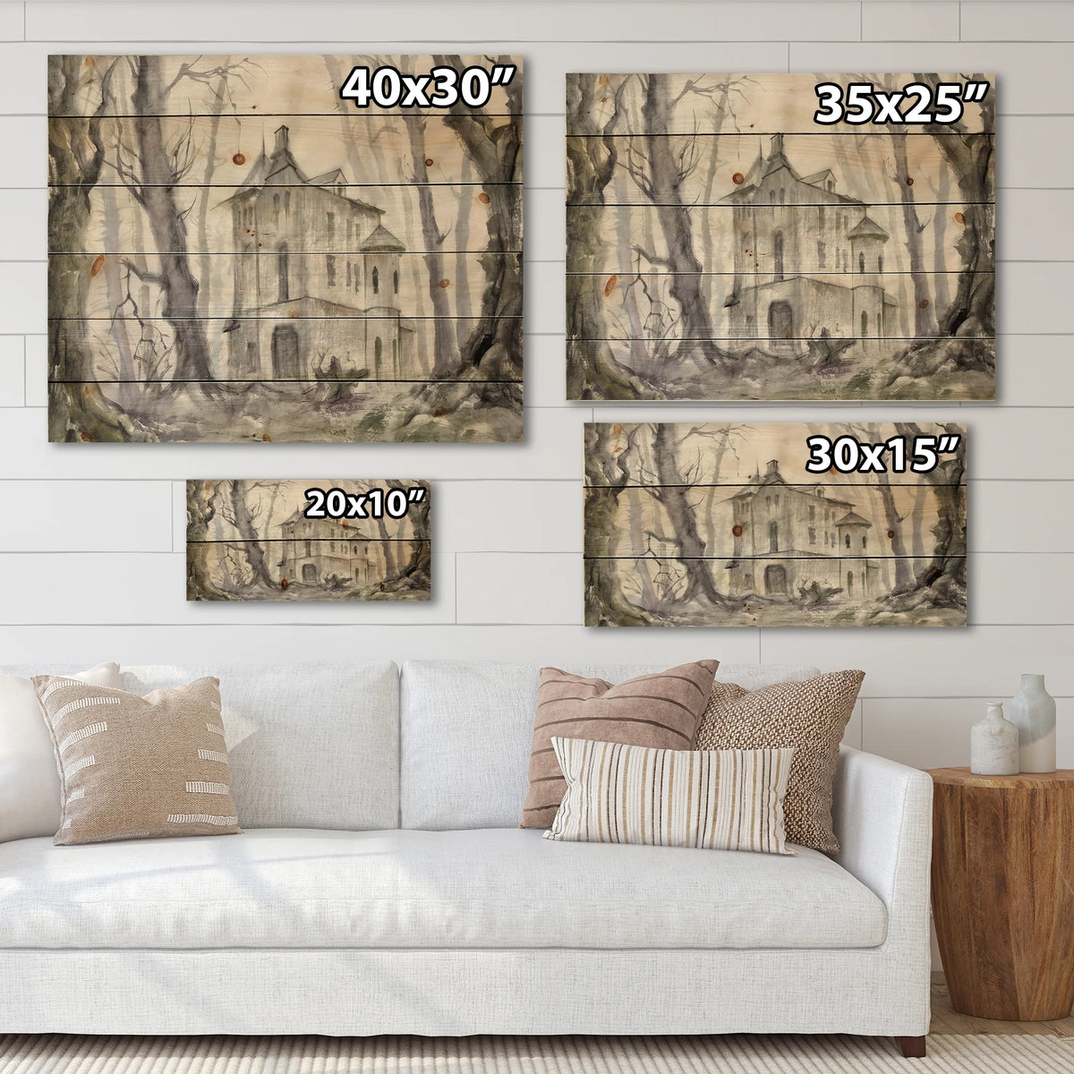 Traditional Print on Natural Pine Wood A96972