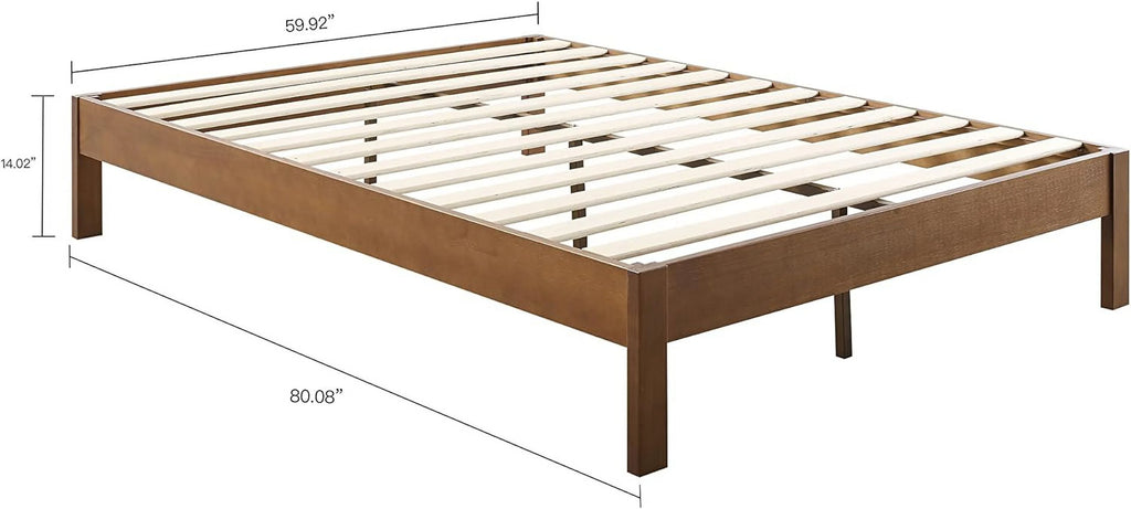Queen Antique Espresso Wood Platform Bed Frame N72712