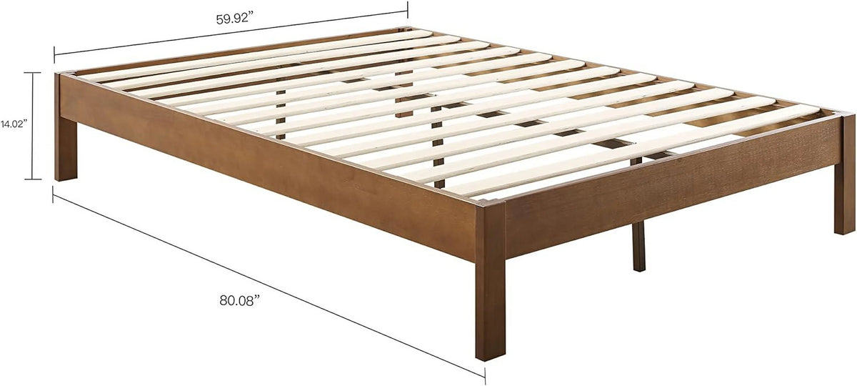 Queen Antique Espresso Wood Platform Bed Frame N72712