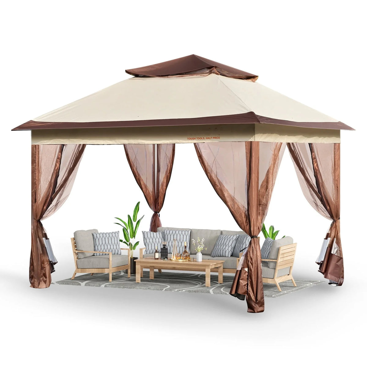 11 x 11 FT Pop up Gazebo with Mosquito Netting E46102