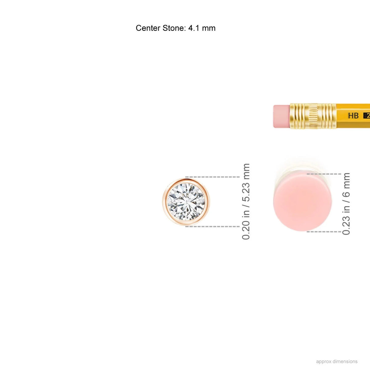 14K Rose Gold Diamond Solitaire Pendant Necklace Z7955