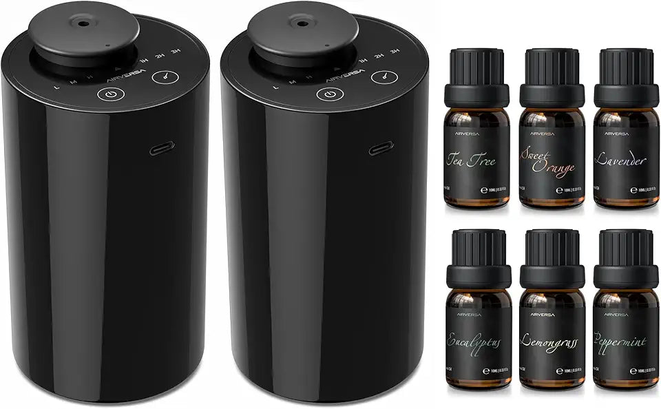 Black Waterless Diffuser 2PCS + 6X10mL Oil Set H736