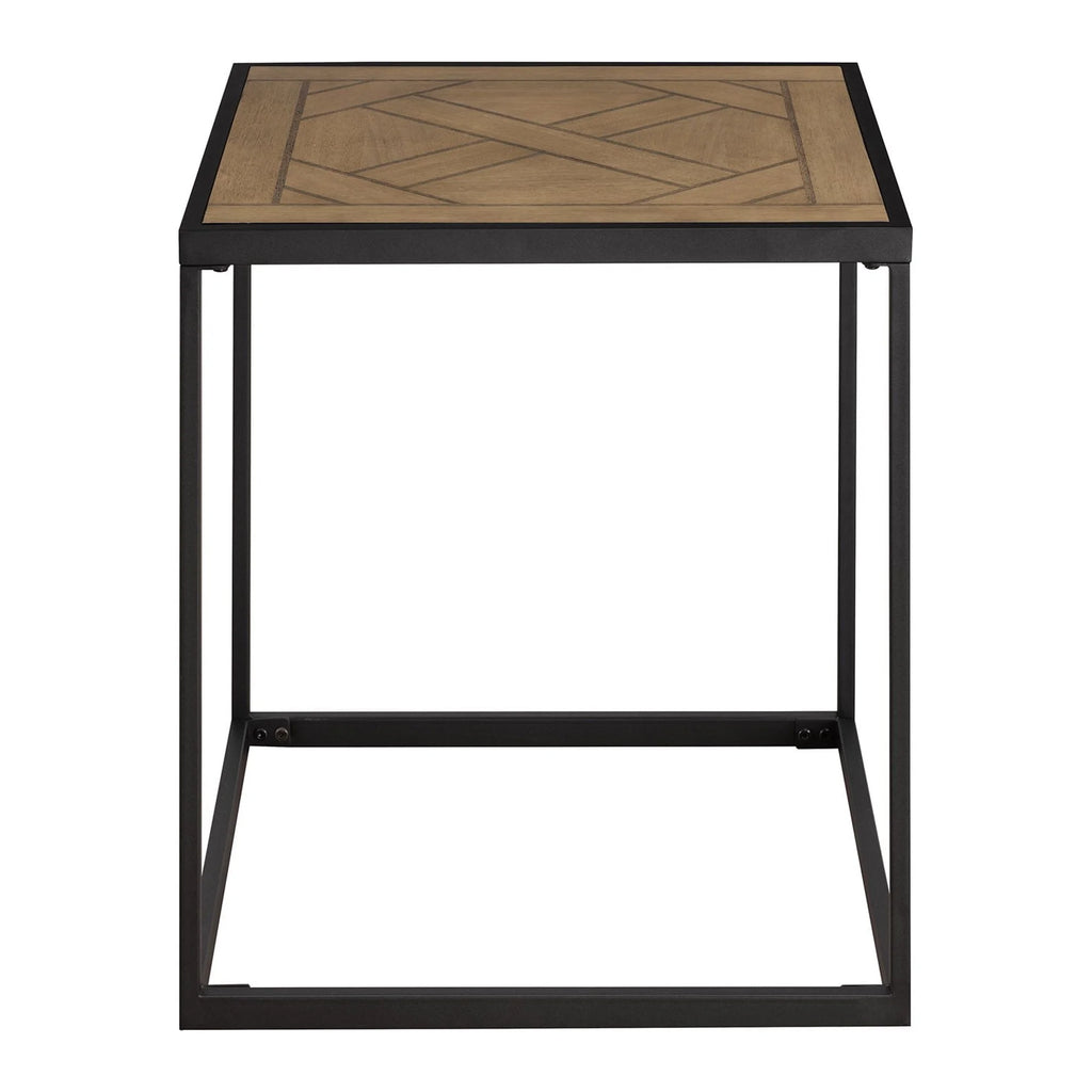 20" Parquet-Top Metal Square Side Table A40455