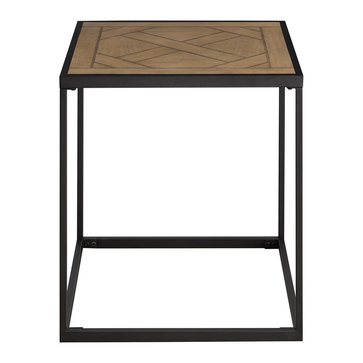 20" Parquet-Top Metal Square Side Table A40455