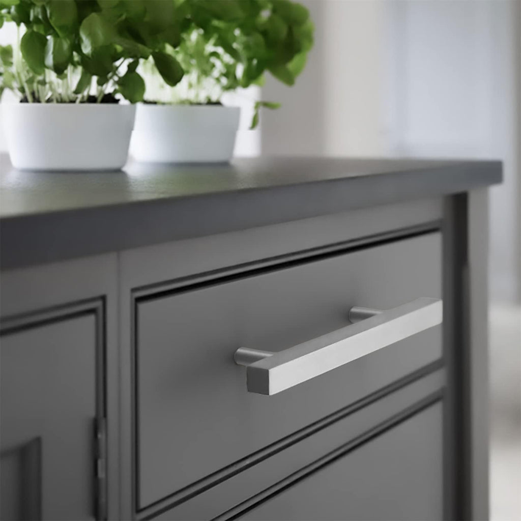 5 Pack Stainless Steel Square Cabinet Handles 5 Inch N44625