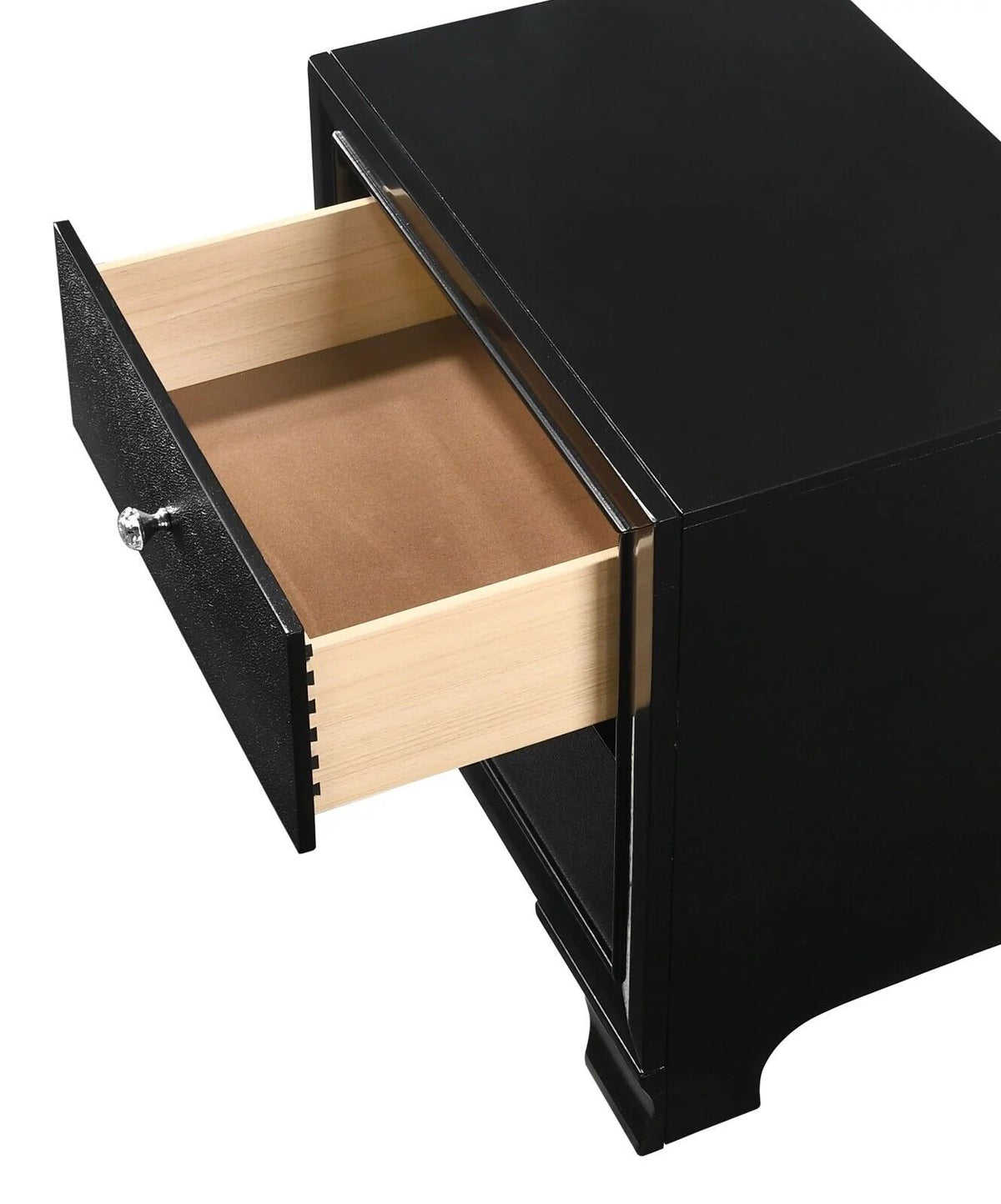 King Size Upholstery LED Bed Dresser Mirror Nightstand Set J74270