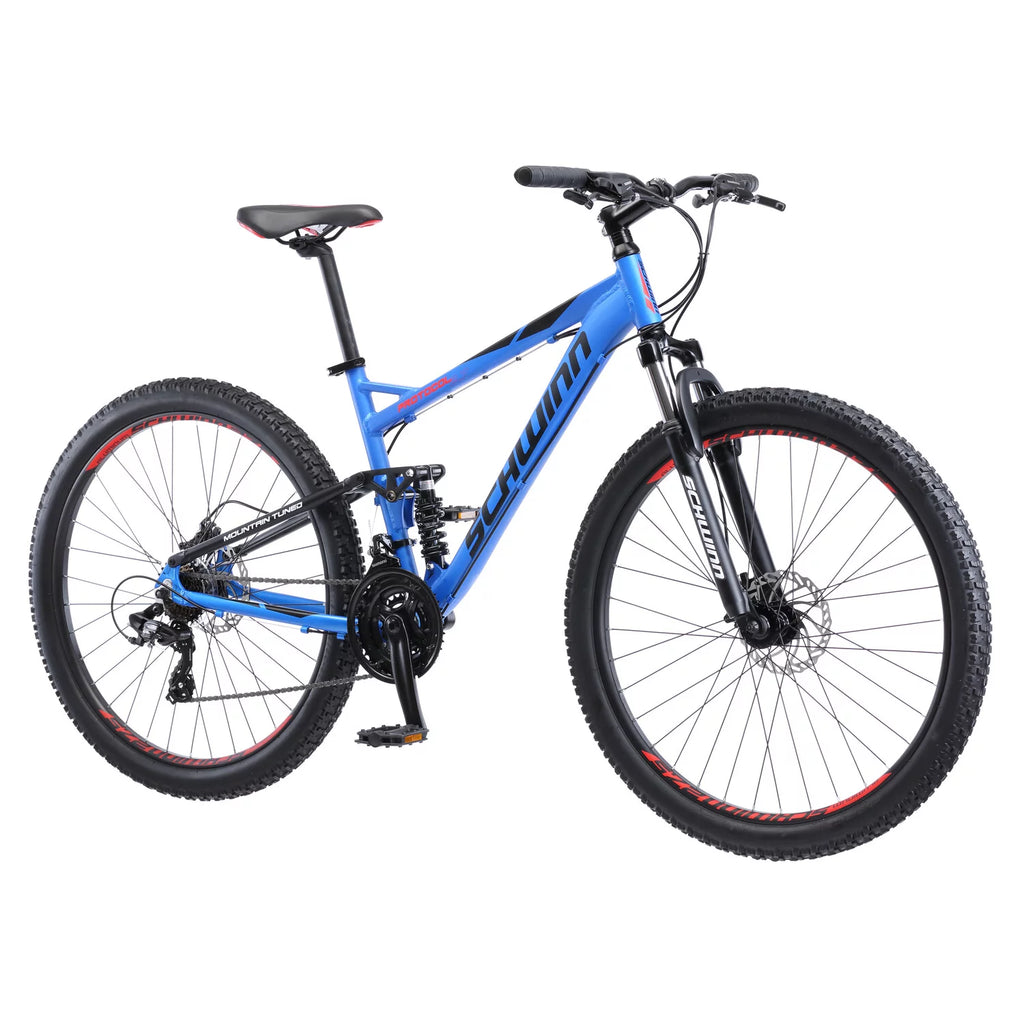 Full Suspension Mountain Bike, 27.5-Inch Wheels, 21 Speeds, Matte Blue E6868