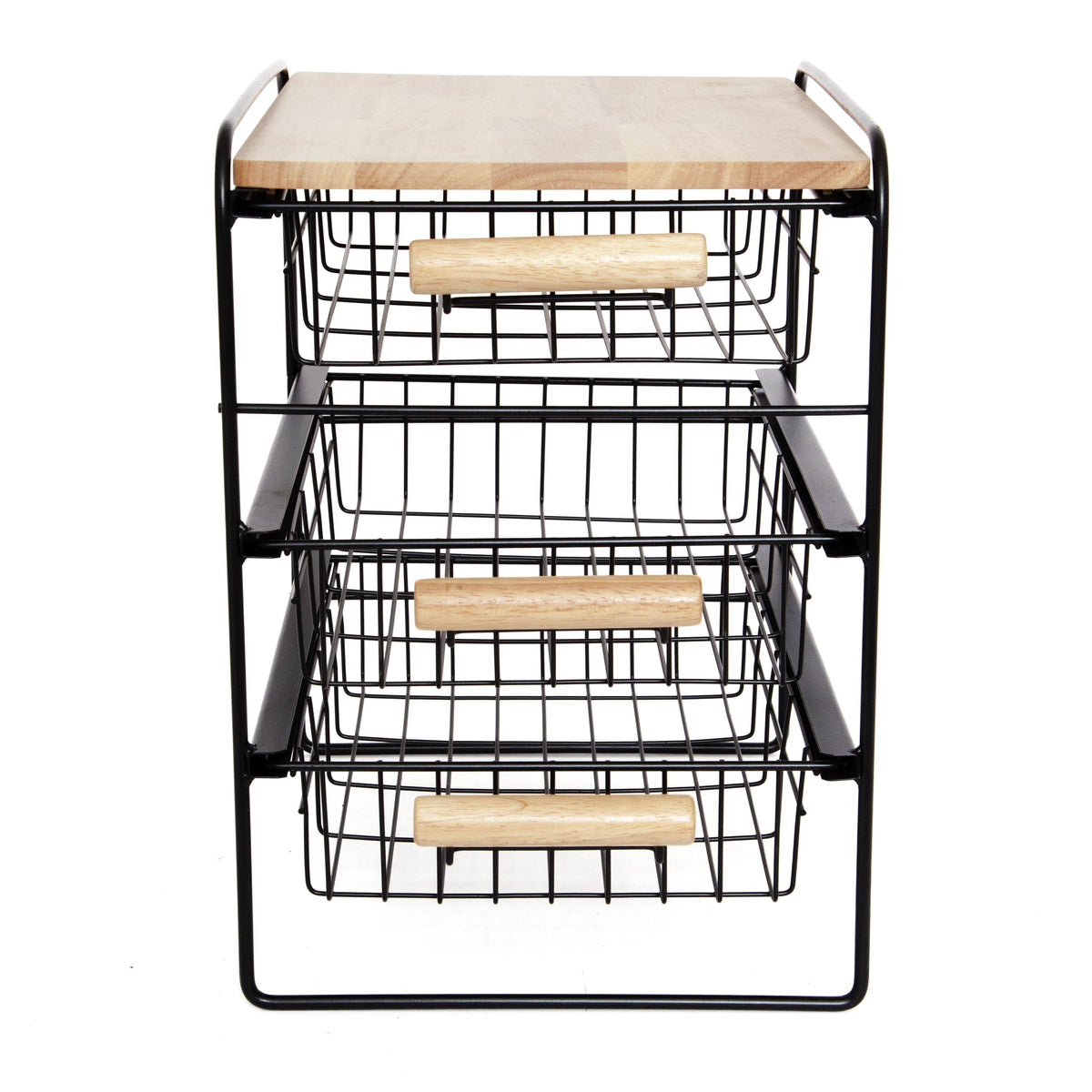 Black 3 Tier Sliding Drawer Kitchen Organizer I69285