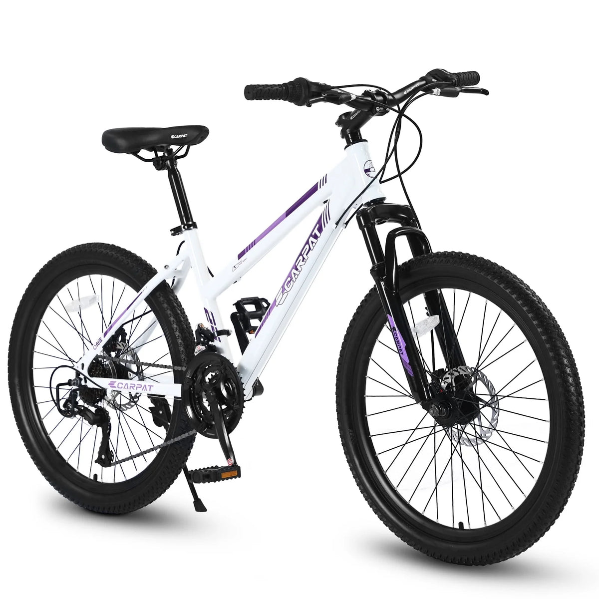 24 inch Mountain Bike with Dual Disc Brakes White O578