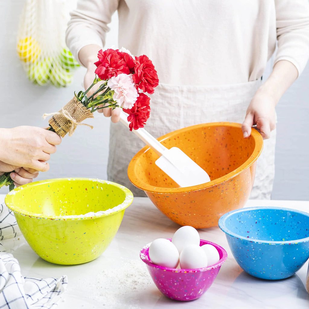 4 Piece Melamine Mixing Bowls in Orange, Kiwi, Turquoise, Magenta C7568