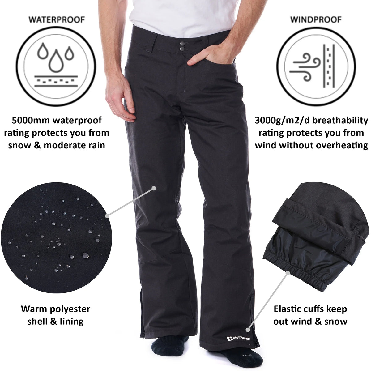 Waterproof Insulated Ski Snow Pants X3515