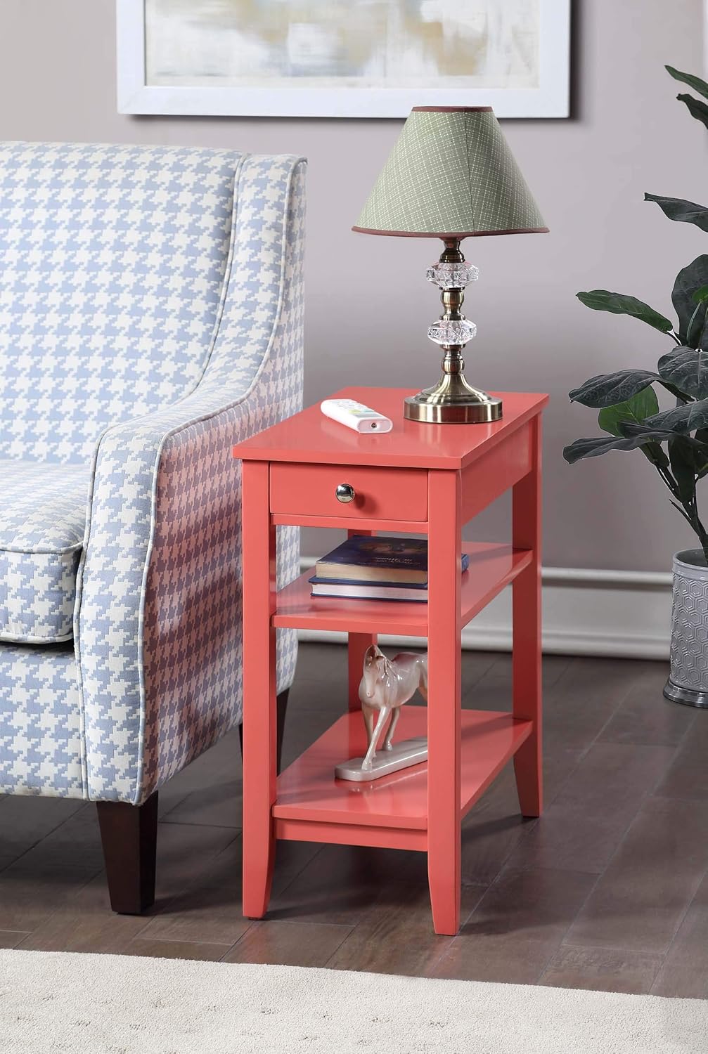 Three Tier End Table with Drawer P182