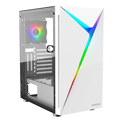 ATX Mid Tower Gaming Computer PC Case with Tempered Glass Swing Door X10557