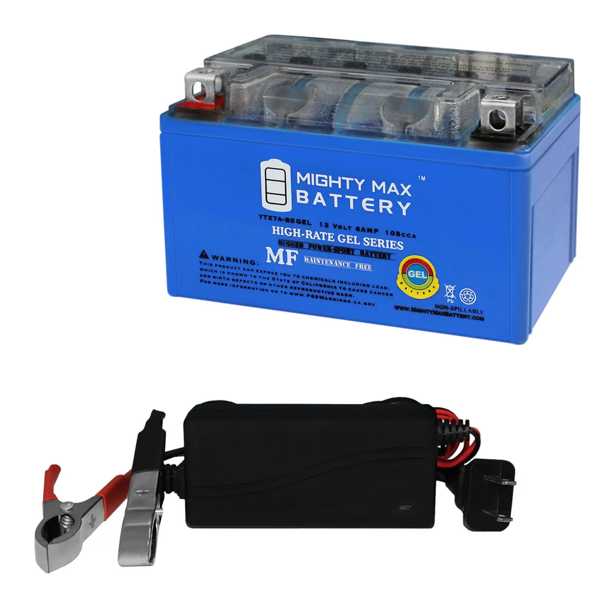 12V GEL Battery with 12V 1Amp Charger M9740