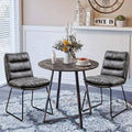 Faux Leather Side Chair Set of 2, Brown J27811