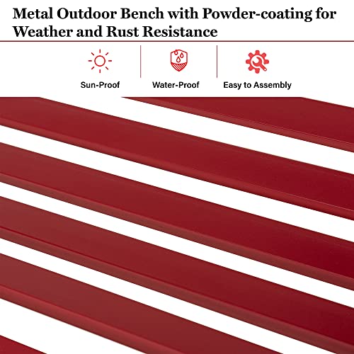 50" Black Cast Iron Outdoor Bench with Floral Backrest R685