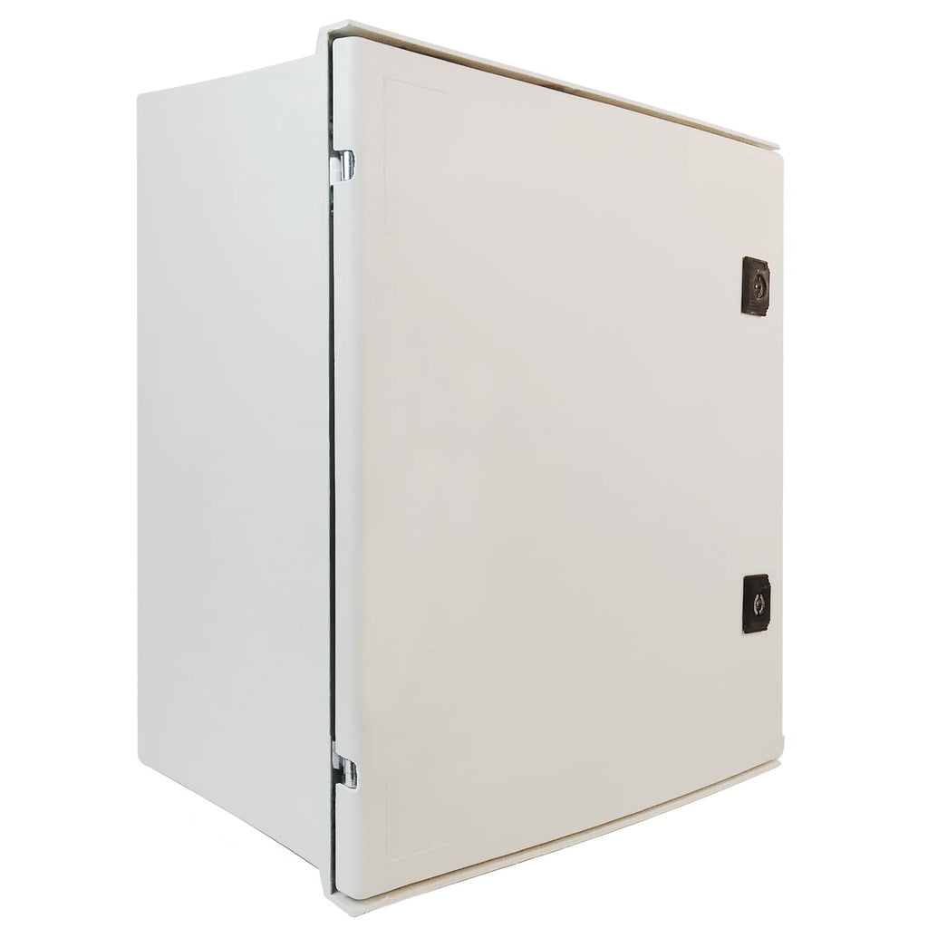Fiberglass IP65 Weatherproof Electrical Enclosure Box with Hinges & Quarter-Turn Latches J7204