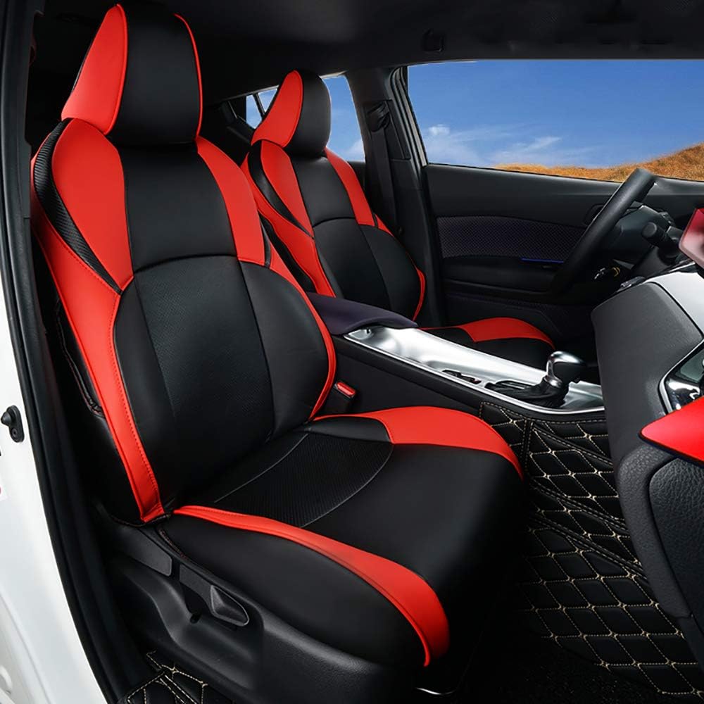 Black Leatherette Full Set Car Seat Covers W448365