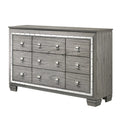 Gray 9 Drawer Dresser with Mirror T5788