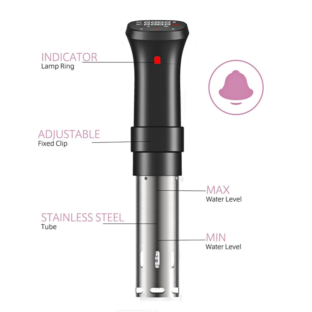 1100W Sous Vide Cooker Waterproof With Temperature Time Control Display F7483