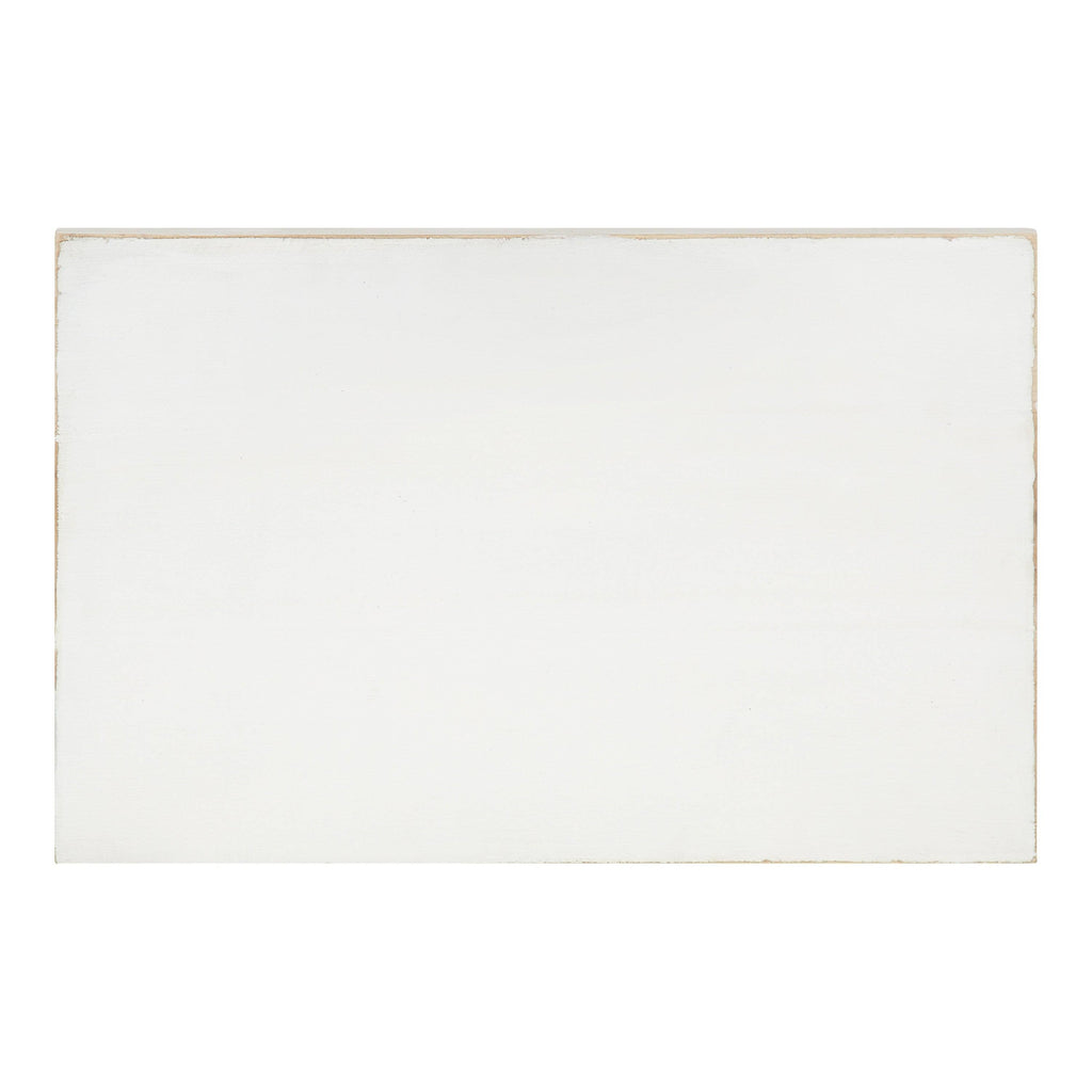 White Wood and Metal Side Table L3163