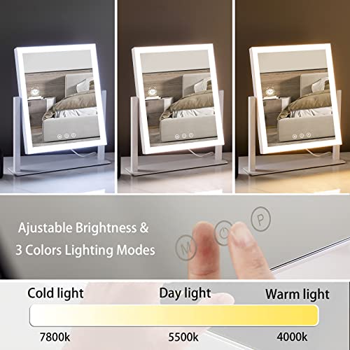 Lighted Makeup Mirror with 5X Magnification, 17.3in White B866419