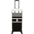 4 in 1 Aluminum Rolling Makeup Case with 360° Swivel Wheels G57610