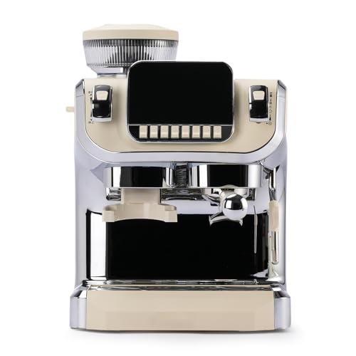 Espresso Machine with Milk Frother, Semi Automatic Coffee Machine with Grinder, 15 Bar Pressure Pump S3463