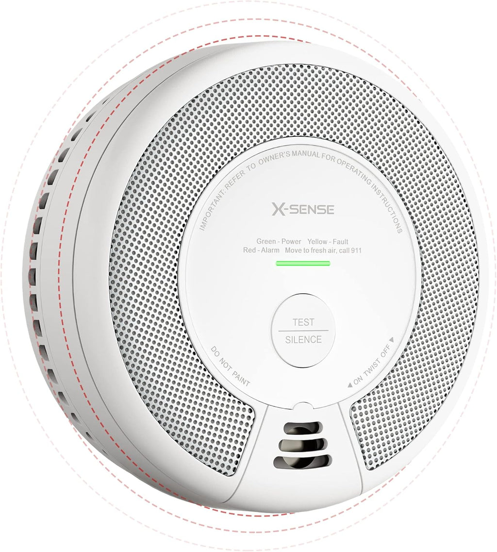 2-in-1 Smoke and Carbon Monoxide Detector Alarm, 10-Year Battery-Operated, Pack of 5 U108616