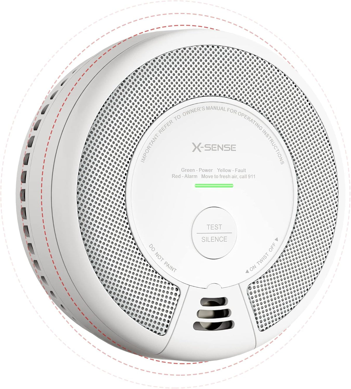 2-in-1 Smoke and Carbon Monoxide Detector Alarm, 10-Year Battery-Operated, Pack of 5 U108616