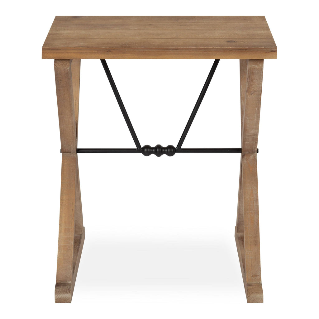 White Wood and Metal Side Table L3163