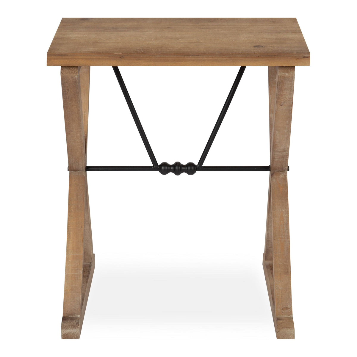 White Wood and Metal Side Table L3163