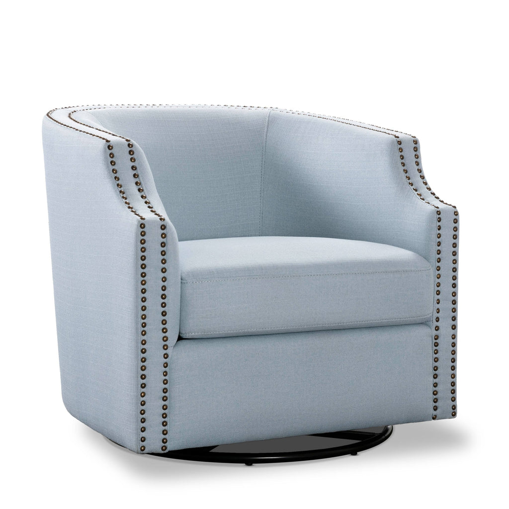 Sky Blue Swivel Barrel Chair H77029
