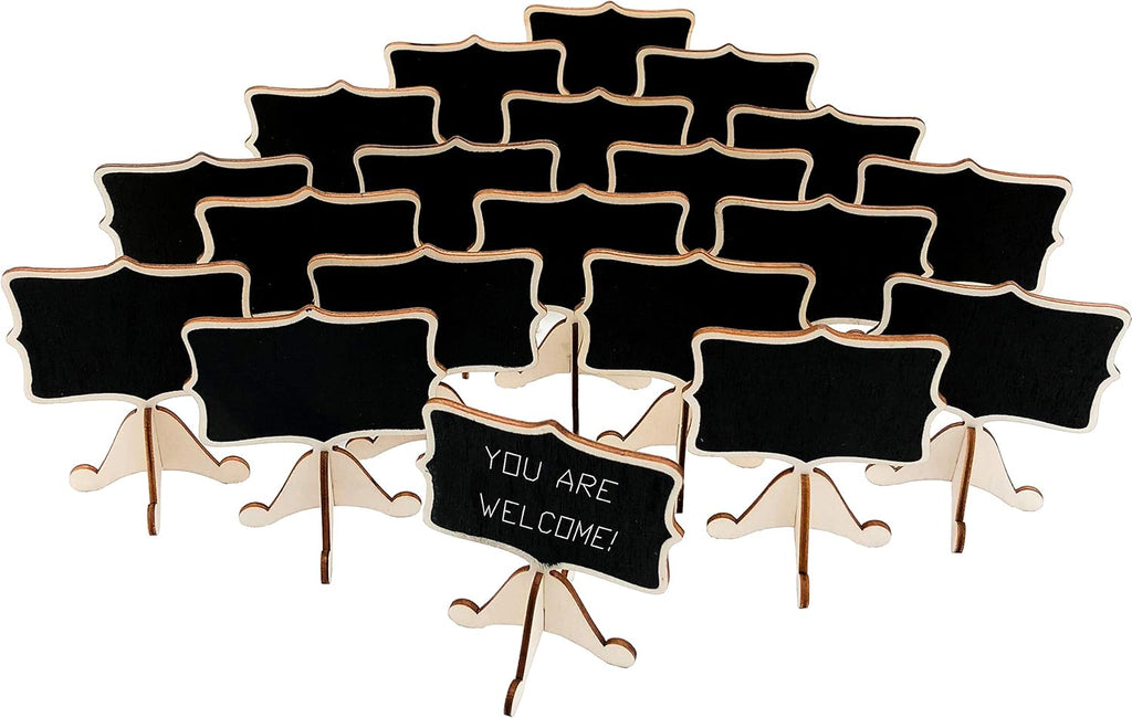 20 Pcs Wood Mini Chalkboard Signs with Easels D582913