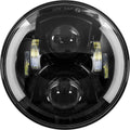7" Round 6-LED Halo Motorcycle Headlight Black W958