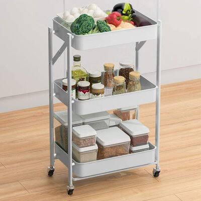 White Kitchen Cart J956