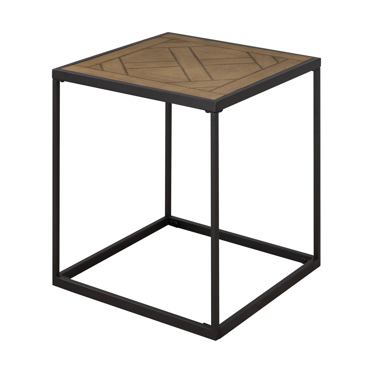 20" Parquet-Top Metal Square Side Table A40455