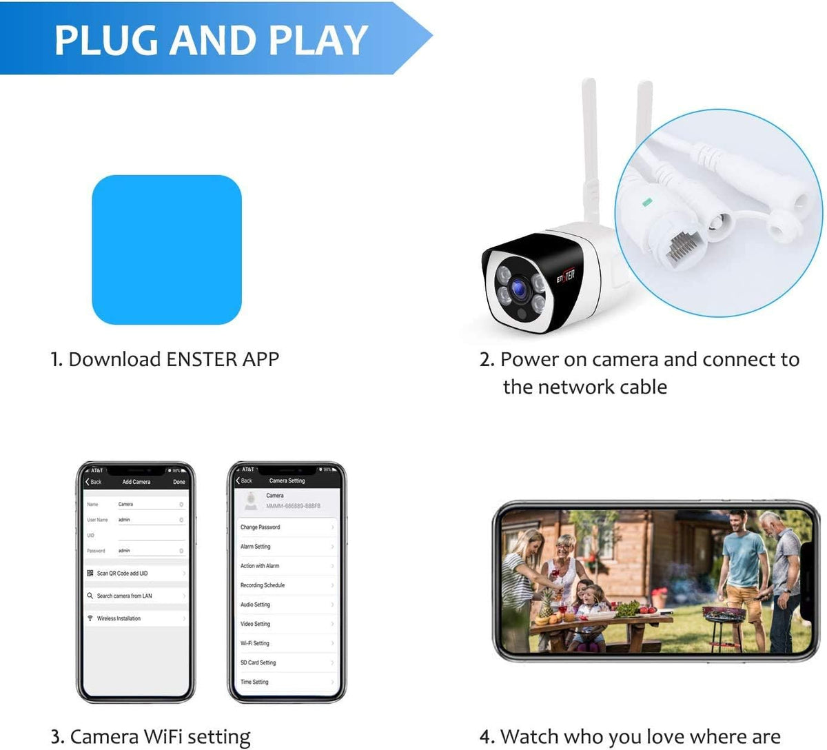 2.4/5GHz 1080P WiFi Security Camera with Night Vision O5432