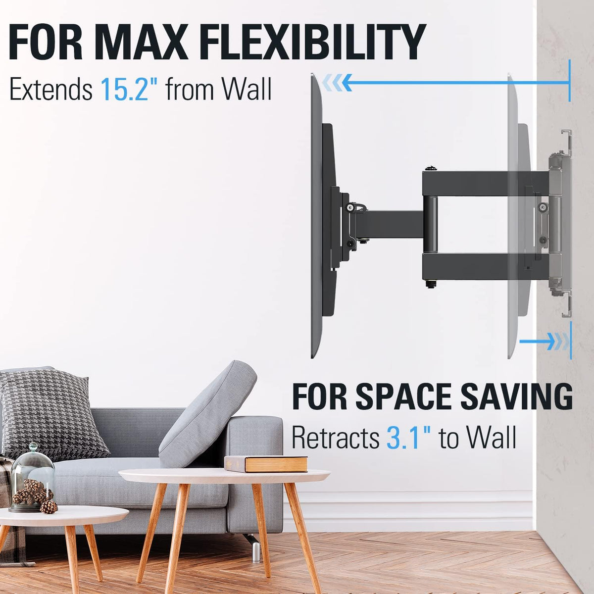 TV Mount Full Motion Dual Arms Max VESA 400x400mm 99 LBS Pack of 2 F710