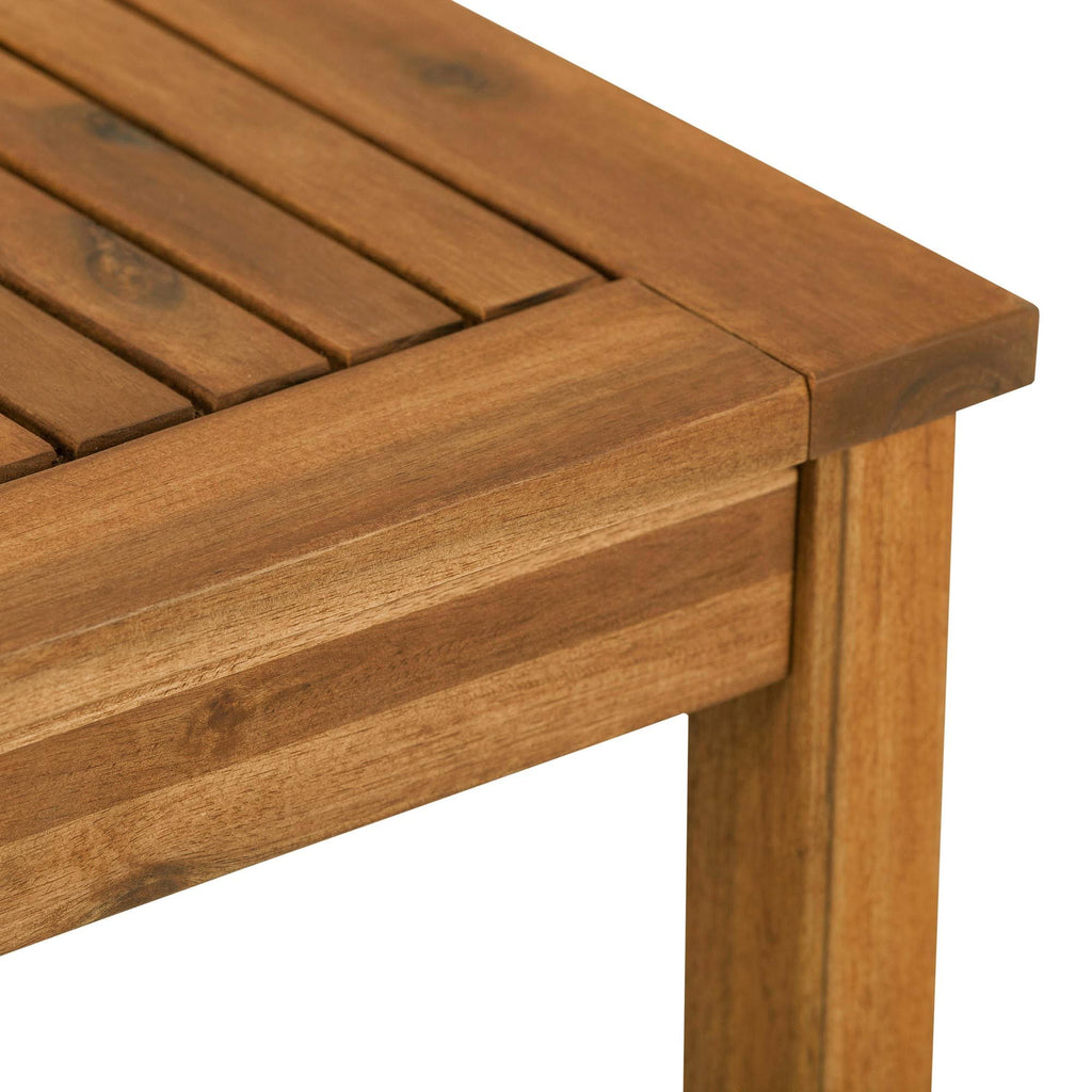 Brown Acacia Wood Outdoor Side Table J33232