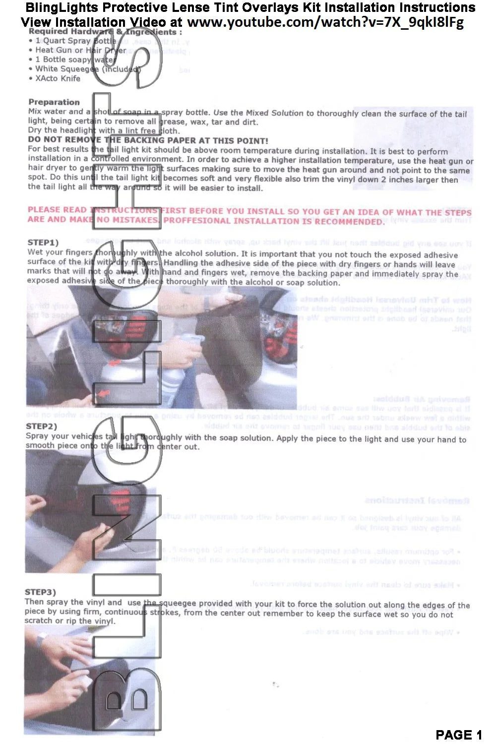Tinted Protective Taillight Film Covers O533844