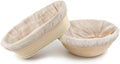 Set of 2 Round & Oval Rattan Banneton Bread Proofing Baskets P38901