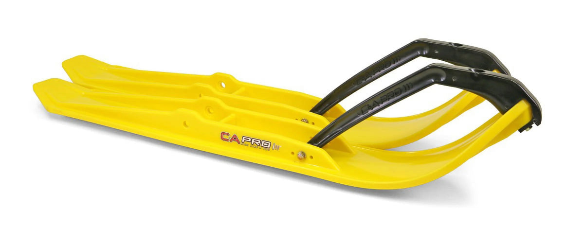 Yellow XPT Snowmobile Skis with 7.5" Shaper Bars Complete Kit U156