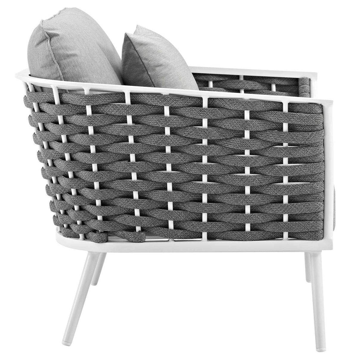 White Gray 6 Piece Outdoor Aluminum Sectional Sofa Set X962193