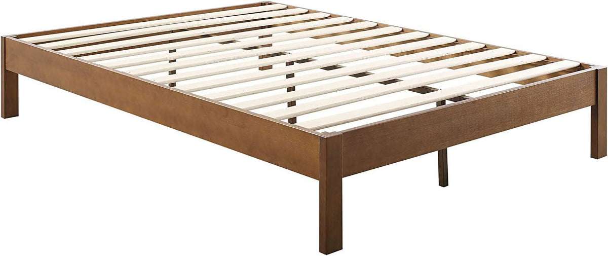 Queen Antique Espresso Wood Platform Bed Frame N72712