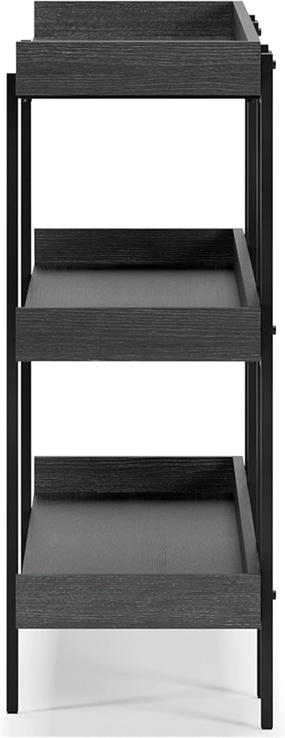 Black 3-Tier Bookcase W8844